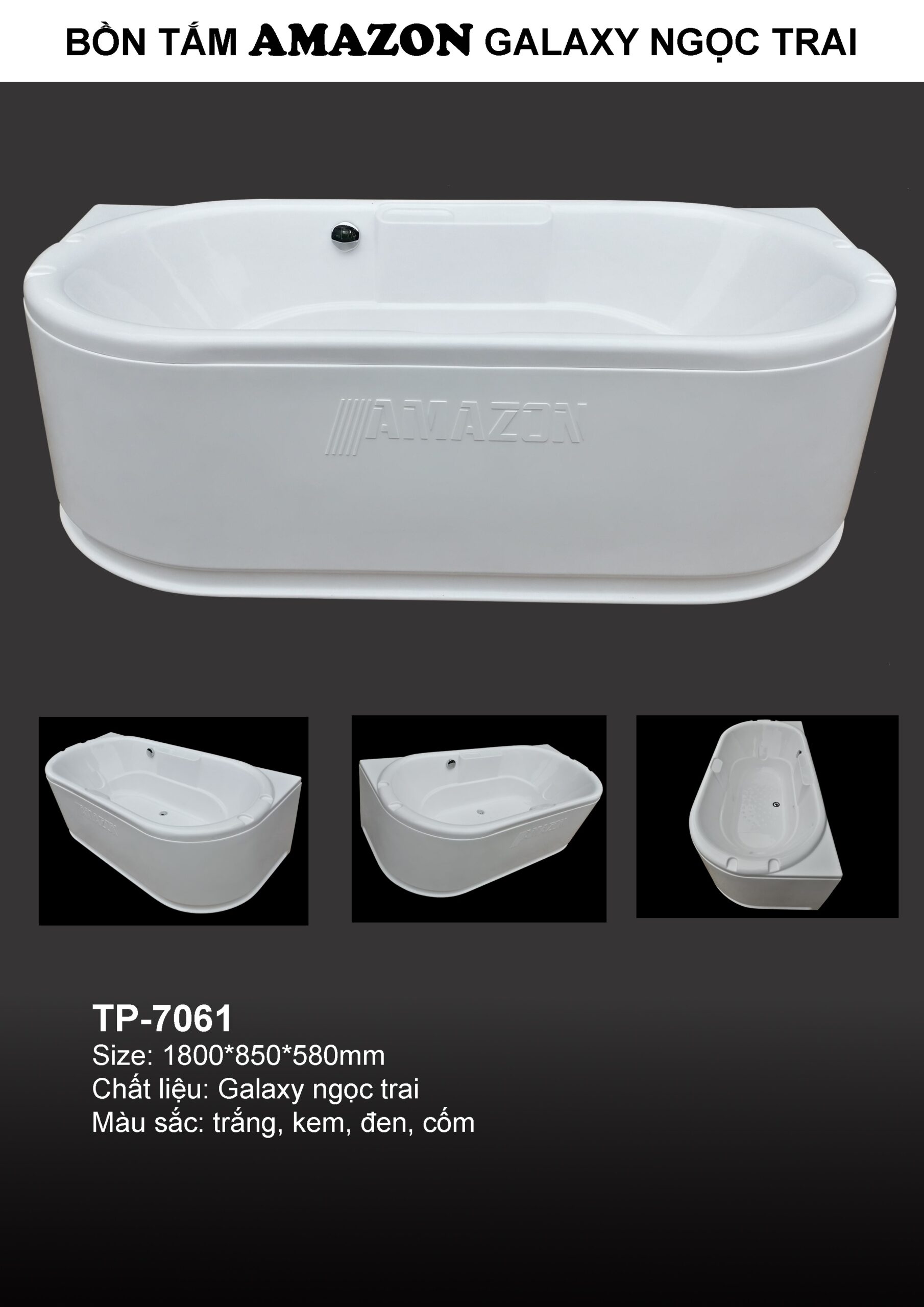 Bồn tắm Amazon mã TP-7061 Elips