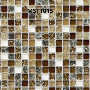 Gạch Thủy Tinh Nâu Đá Trắng Rạn Mosaic MST015