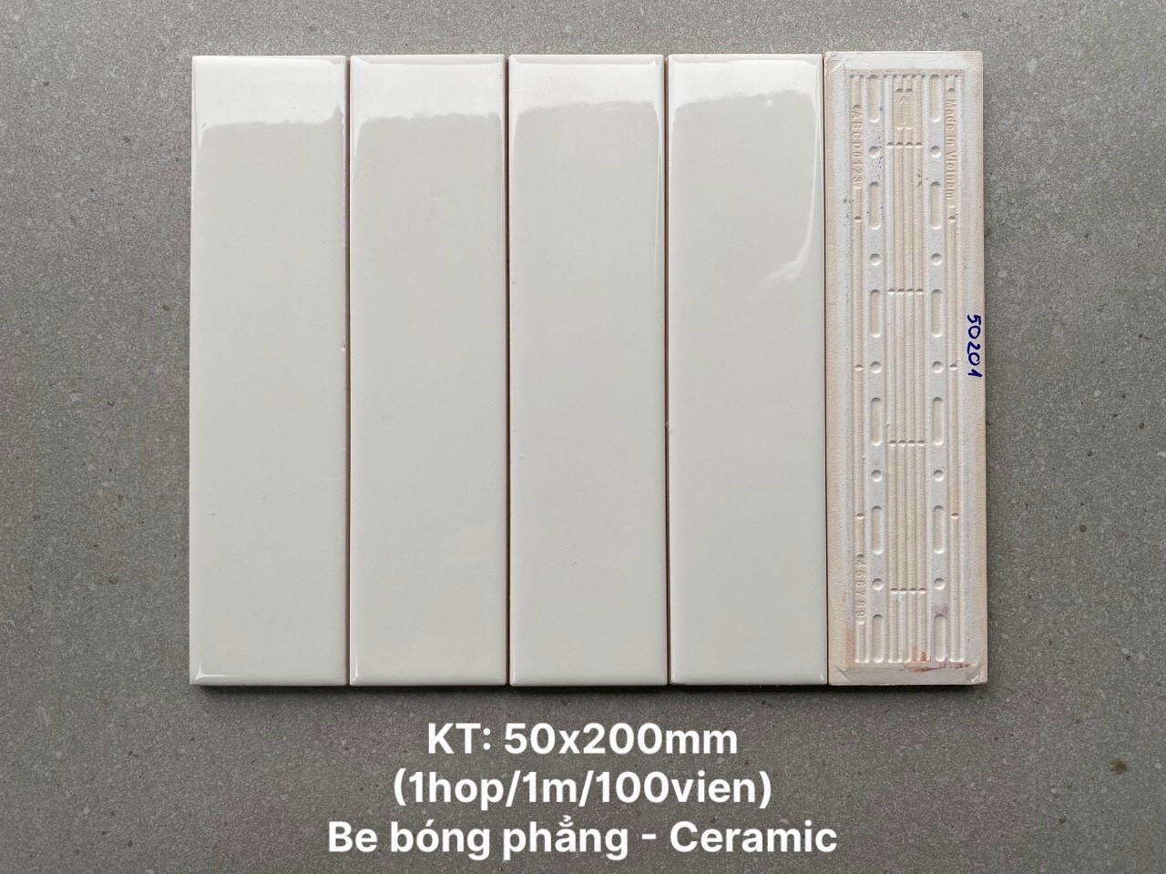 Gạch Trang Trí KT 50x200mm mã 50201 màu be