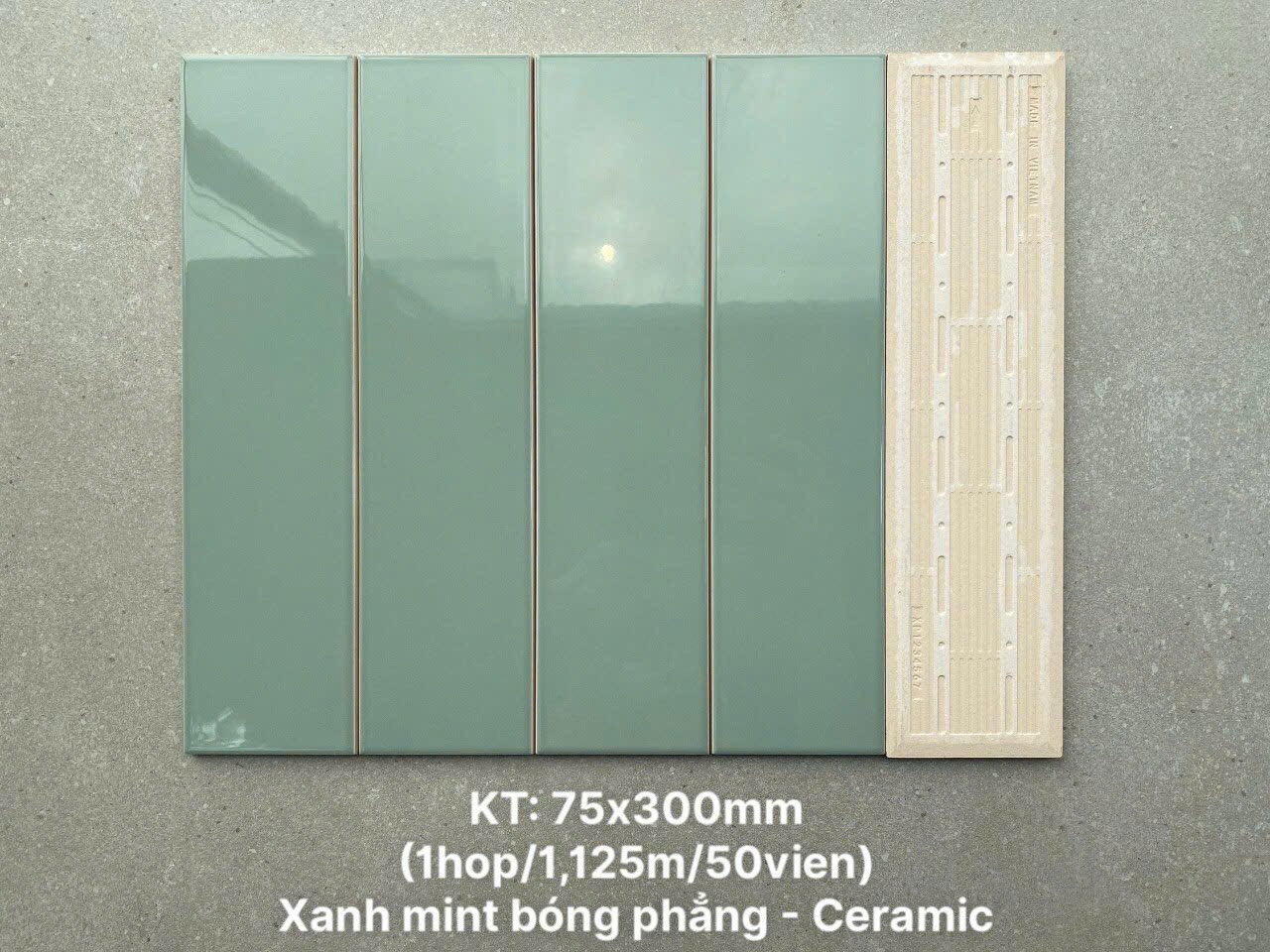 Gạch Trang Trí KT 75x300mm 75315 màu xanh mint