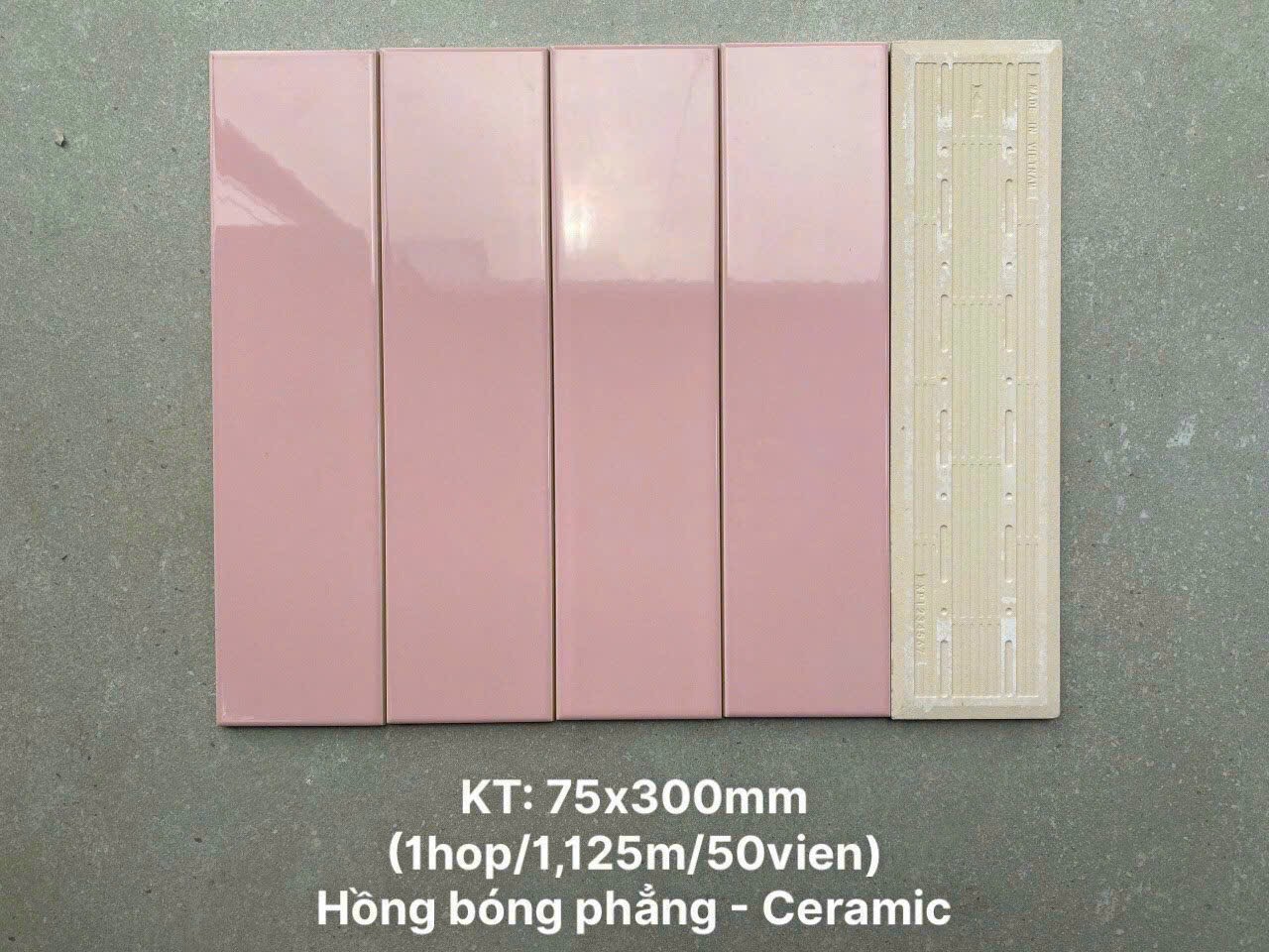 Gạch Trang Trí KT 75x300mm 75316 màu hồng