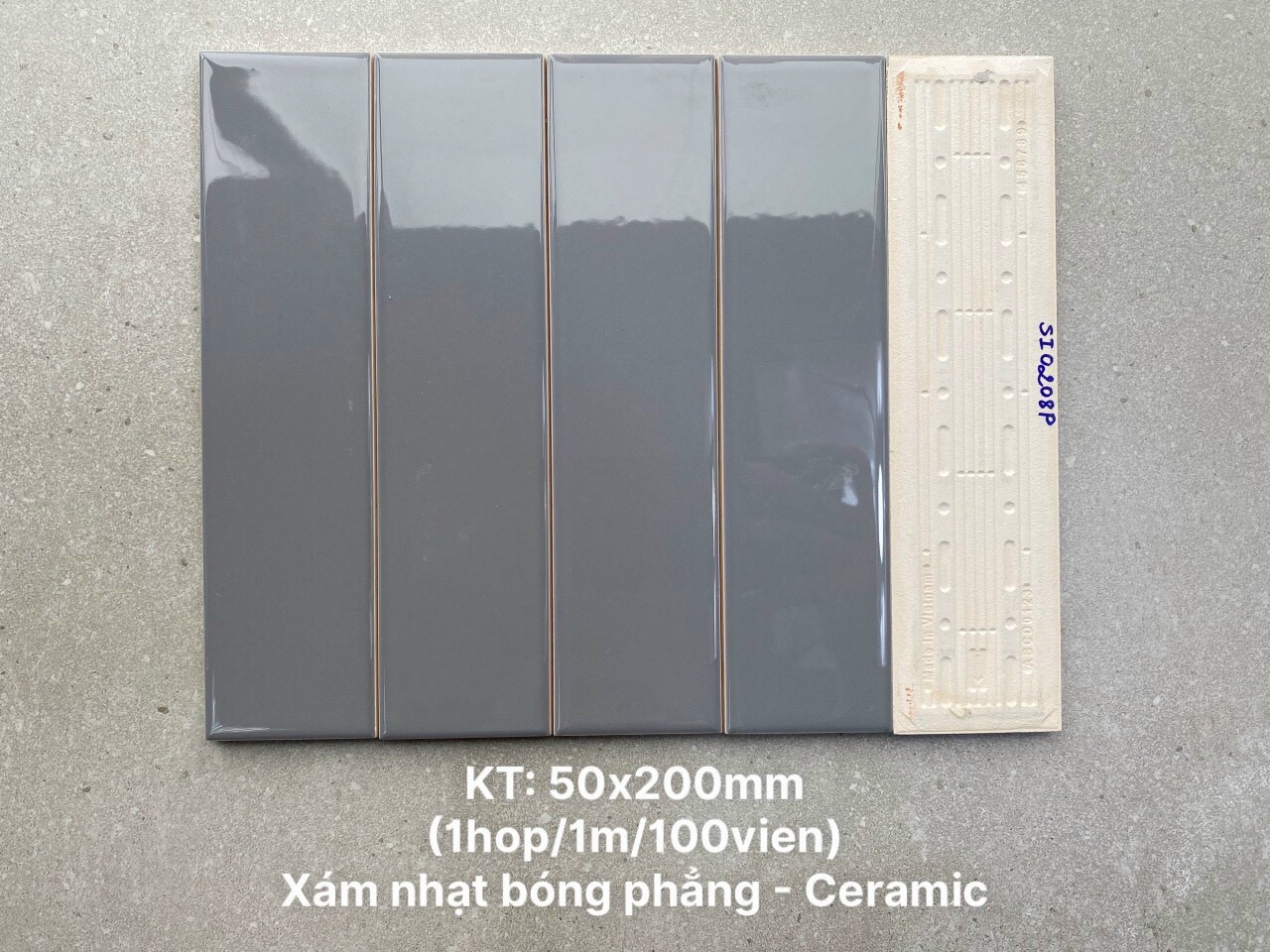 Gạch Trang Trí KT 50x200mm mã SI0208P màu xám