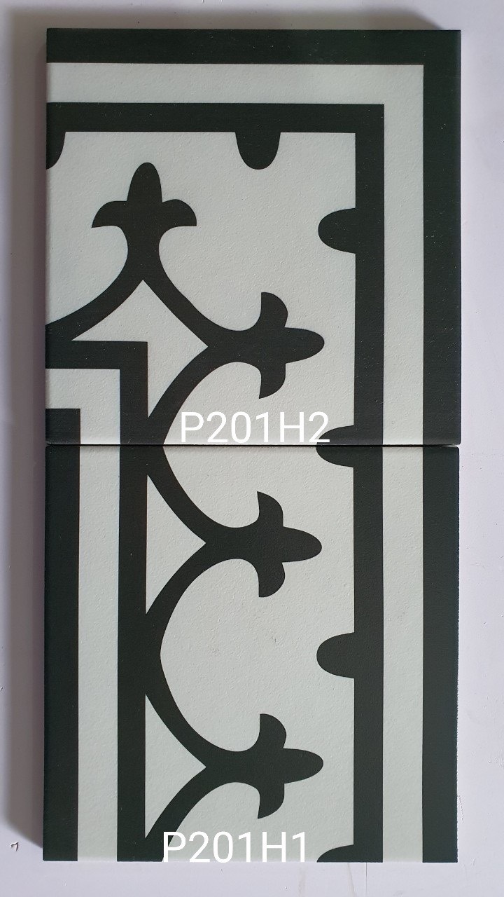 Gạch bông men kích thước 20×20 mã viền và viên góc
