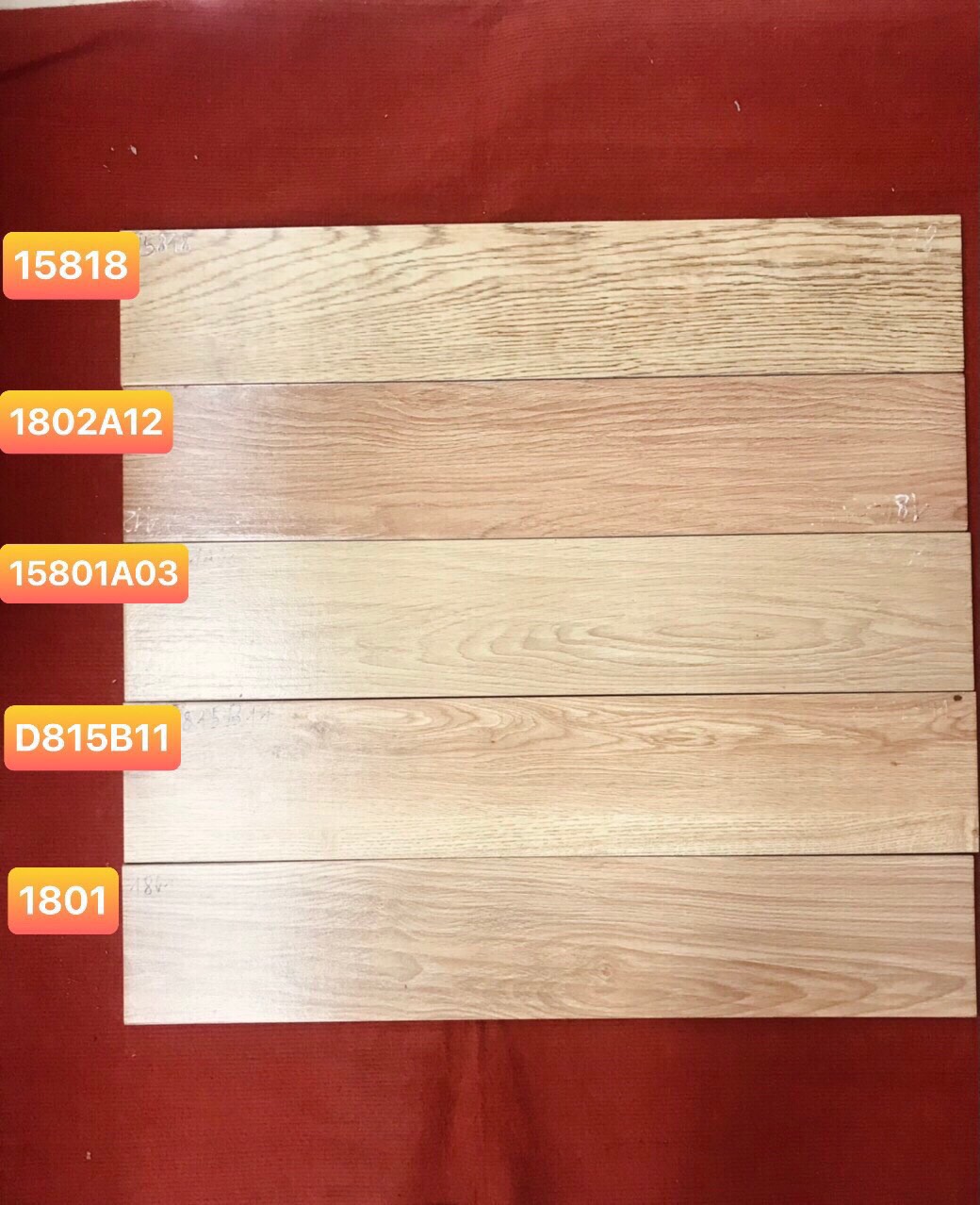 Gạch thẻ gỗ TQ 15×80 mã 15818-1802A12-15801A03-D815B11-1801