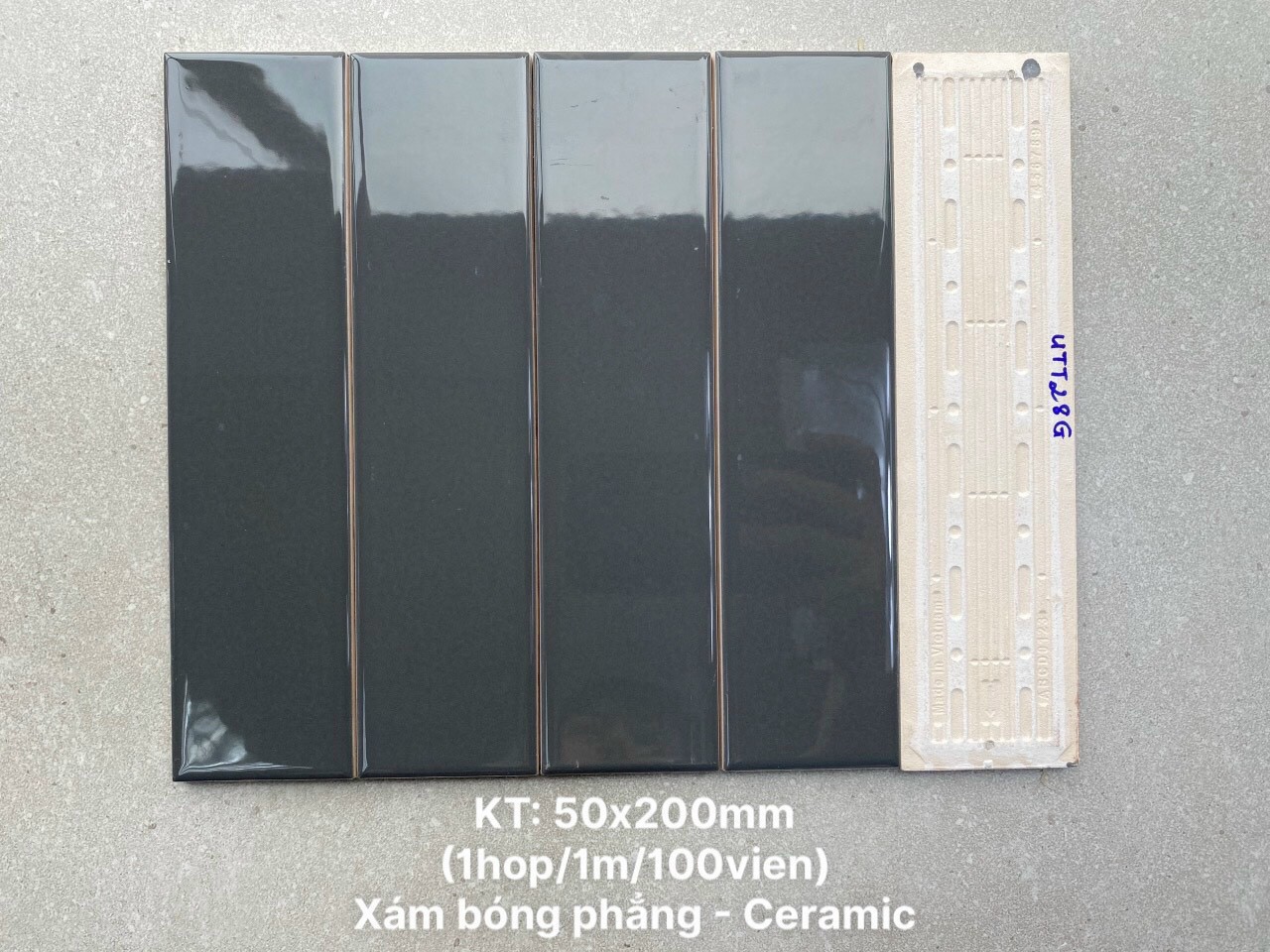 Gạch Trang Trí KT 50x200mm mã UTT28G màu xám