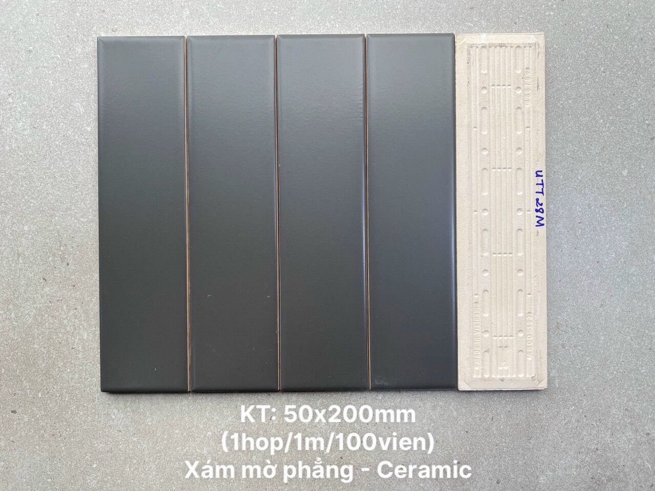 Gạch Trang Trí KT 50x200mm mã UTT28M màu xám