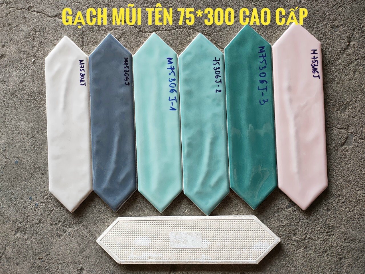gạch trang trí mũi tên 7.5×30 cm