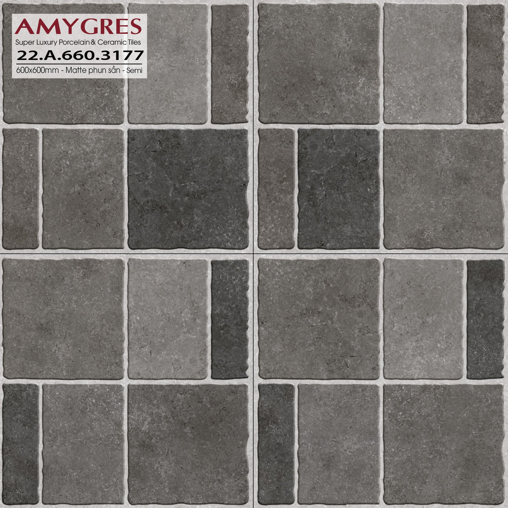 Gạch sân vườn 60×60 Á Mỹ mã 22.B.660.3177