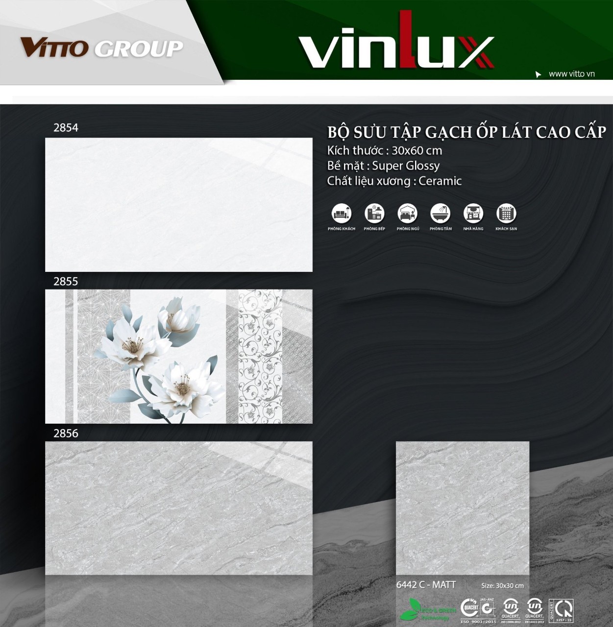 Gạch 30×60 Vulux mã 2804-2806 siêu bóng