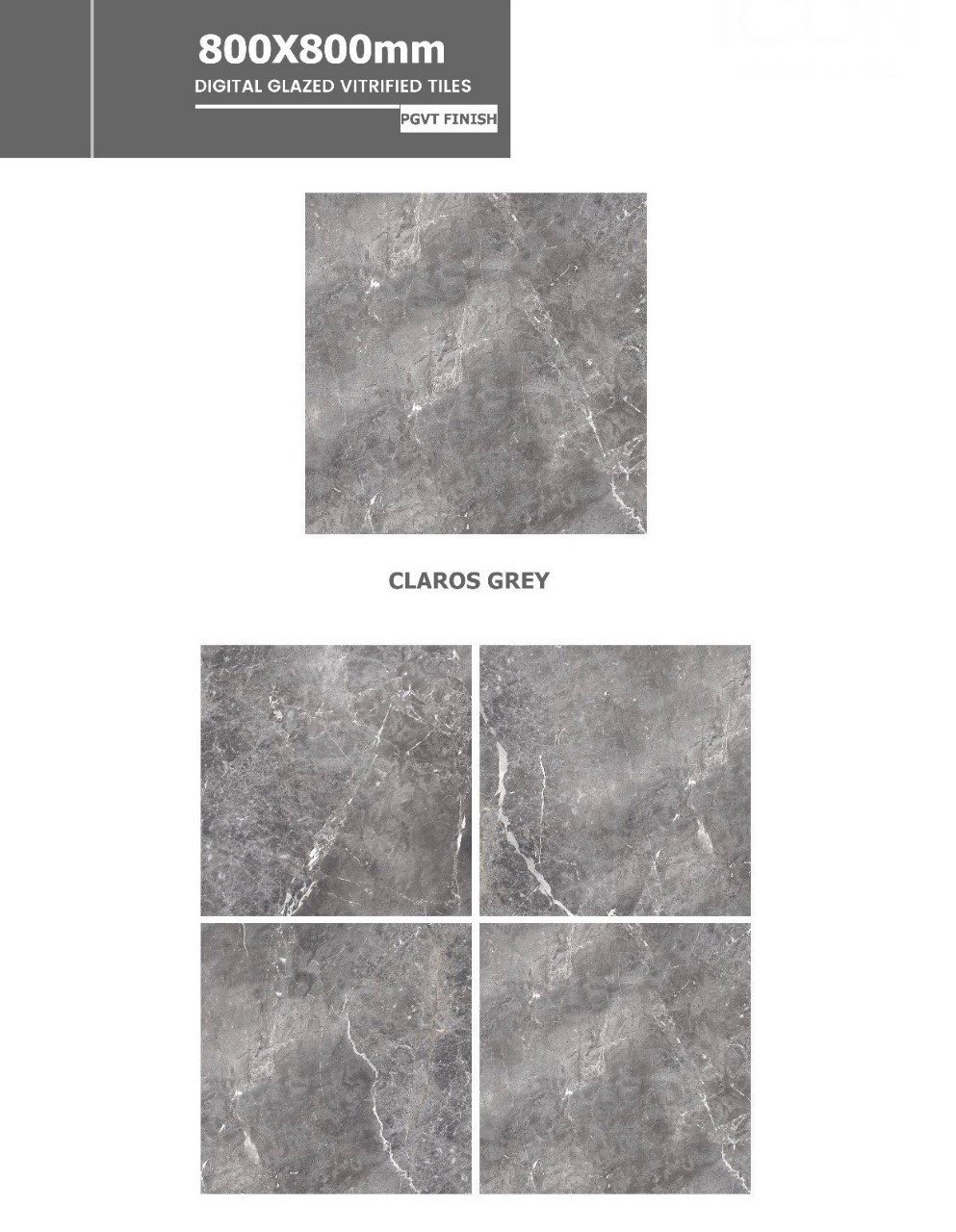 Gạch lát 80×80 Ấn Độ ADD men matt xám vân đá