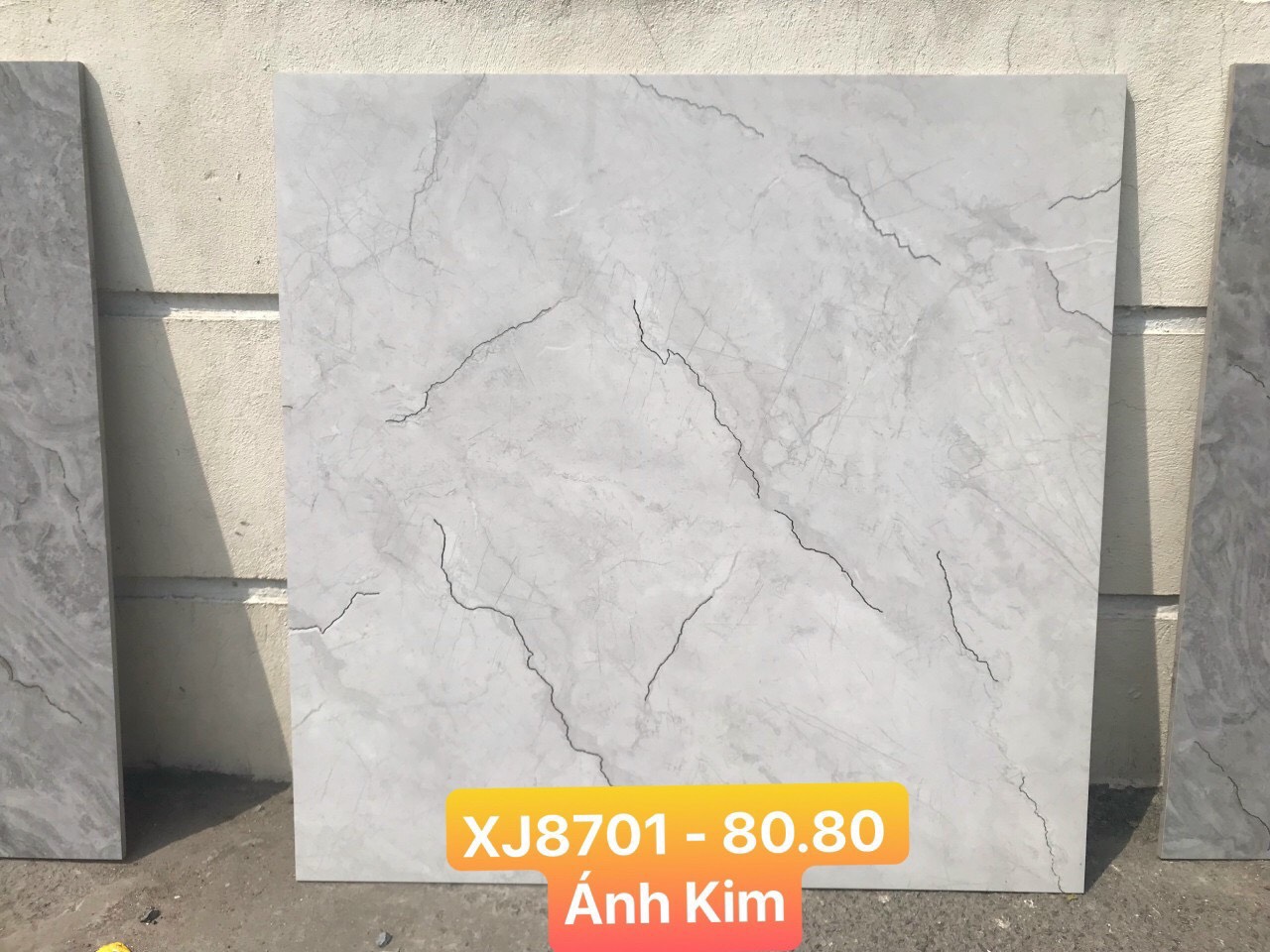 gach lát sàn 80×80 trung quốc AHY xám ánh kim xj 8701